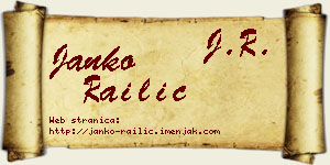 Janko Railić vizit kartica